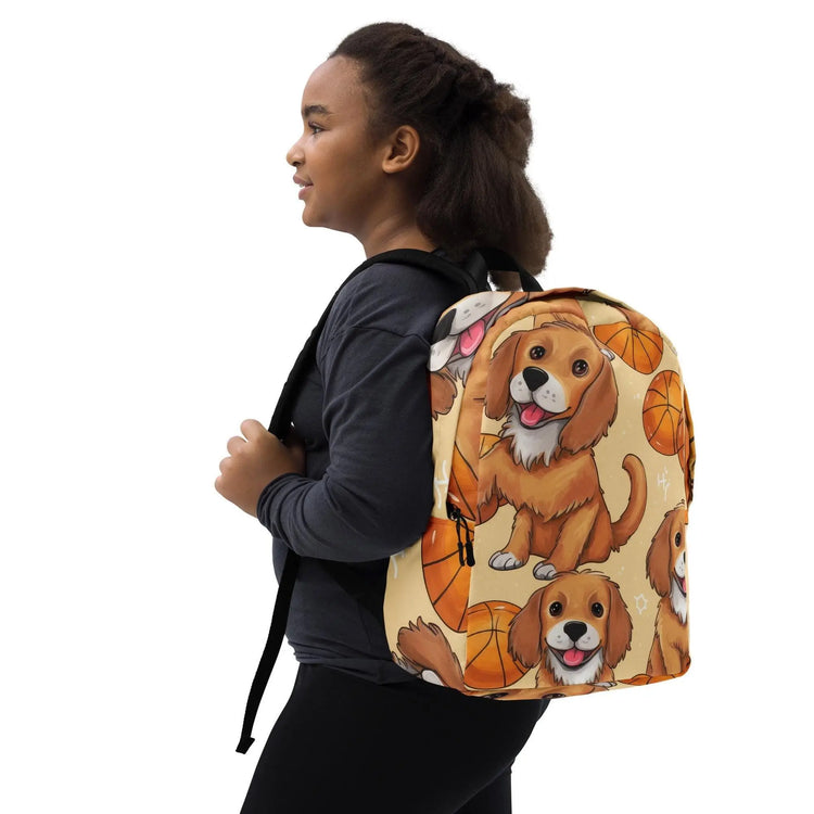 Minimalist Backpack, Cute Puppy design everyday laidback casual elementary junior high back to school back sack The Aurora Touch