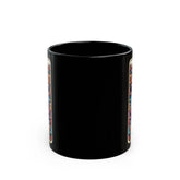 Black Mug (11oz) Pomeranian portrait coffee drinking mug, Celestial Tarot card design, pet lover gift, colorful daily cup The Aurora Touch