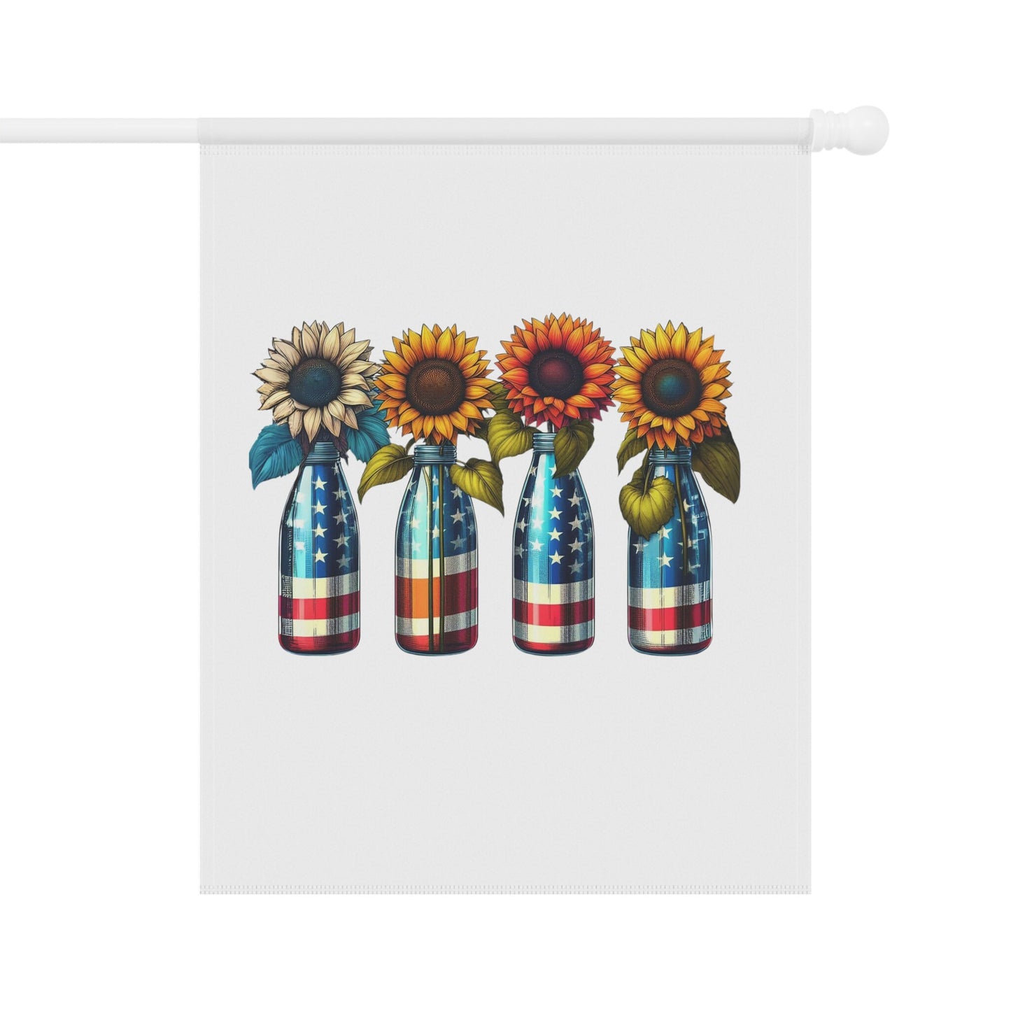Garden & House Banner, patriotic US National sunflower flag design for outdoor stylish American garden decor