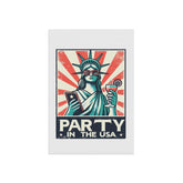Garden & House Banner, party in the USA Statue of Liberty funny humorous decorative front yard garden flag post stand outside decor The Aurora Touch