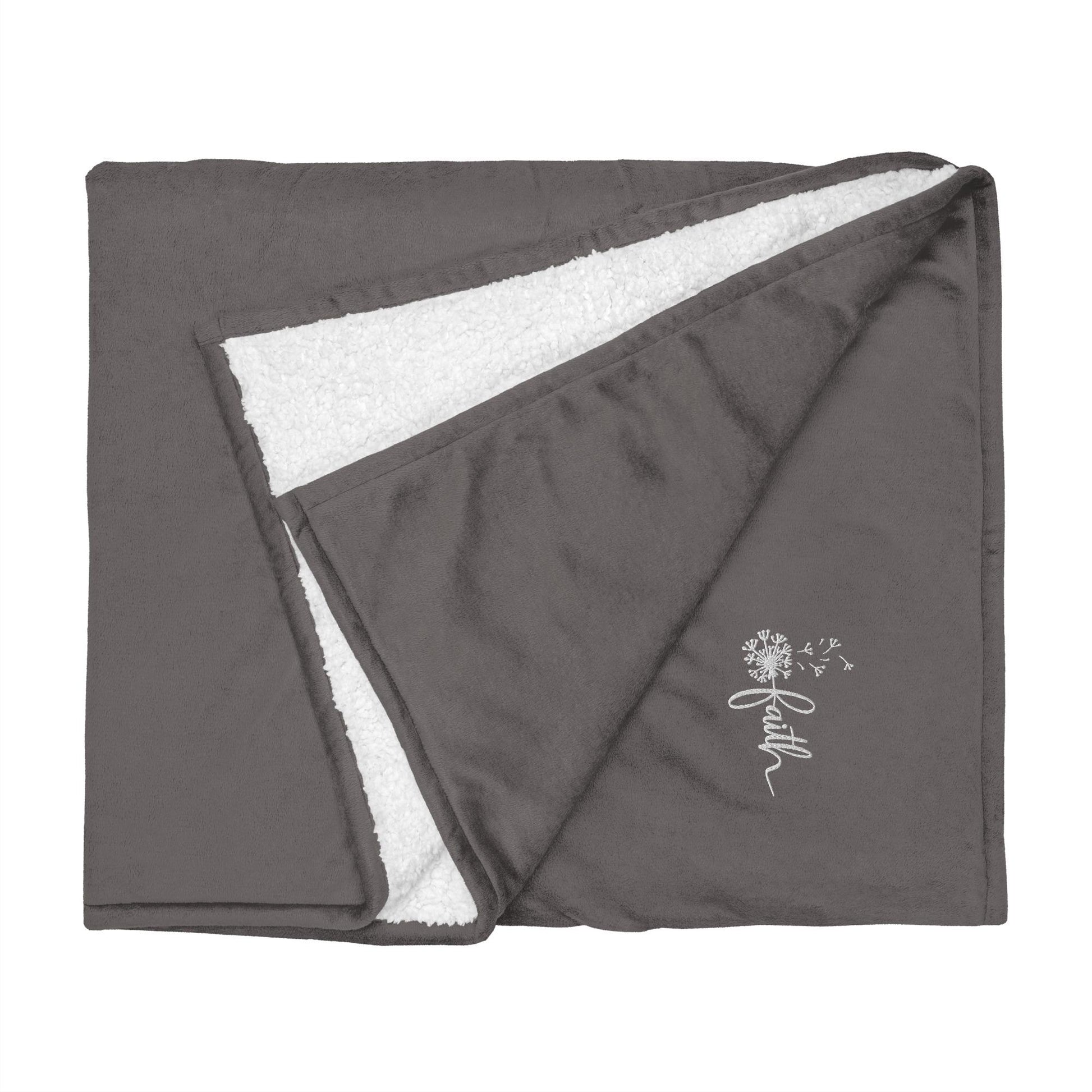 Premium sherpa blanket, faith inspirational soft plush comfy couch bed side casual cozy throw blanket