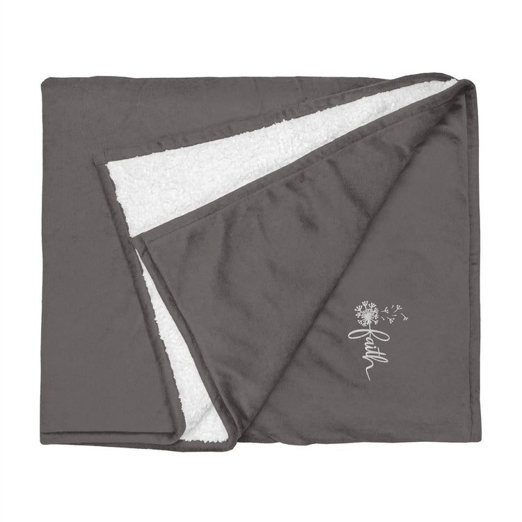 Premium sherpa blanket, faith inspirational soft plush comfy couch bed side casual cozy throw blanket