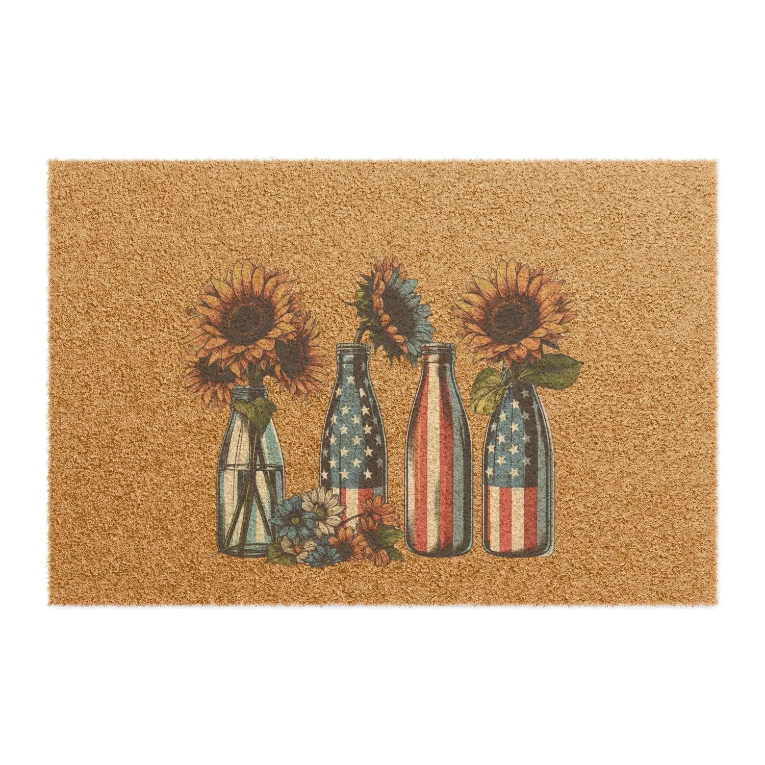 Doormat, USA custom outdoor decorative personalized natural sturdy outdoor floral decor personalized stepping mat The Aurora Touch