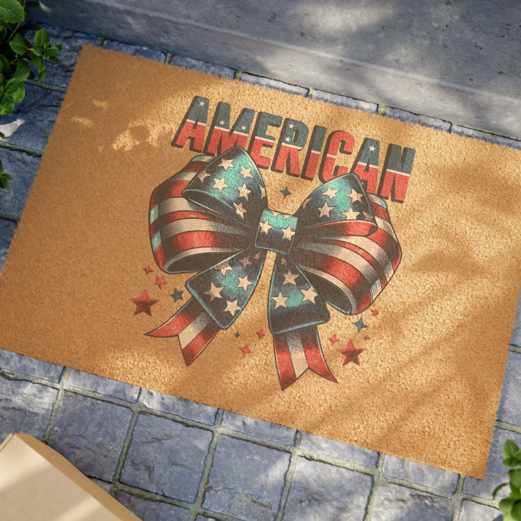 Doormat, American Proud Independence Day welcoming front porch Summer style outside Home Decor The Aurora Touch