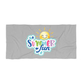 Beach Towel, Oversized Happy Sunny bright colorful Sand Beach Vacation Travel Towel