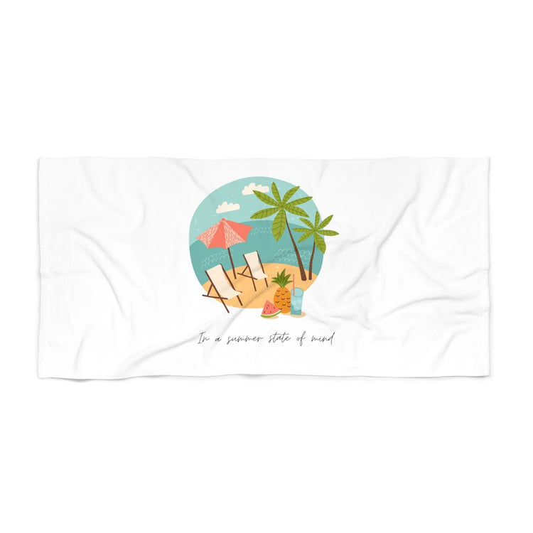 Beach Towel, Oversized bright uplifting relaxing thick custom summer travel soft lush beach towel