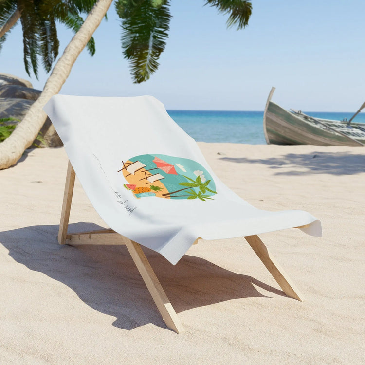 Beach Towel, Oversized bright uplifting relaxing thick custom summer travel soft lush beach towel The Aurora Touch