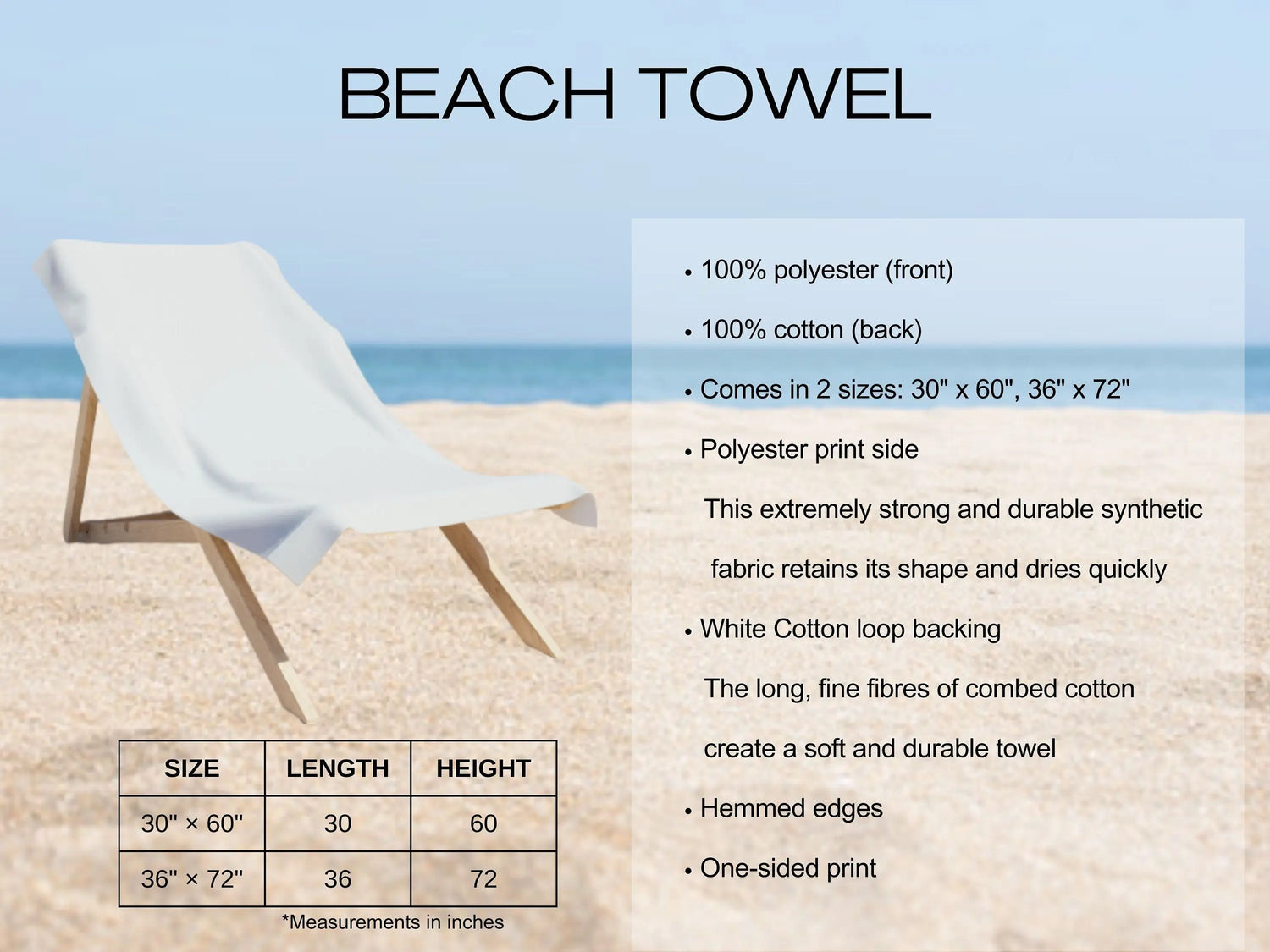 Beach Towel, Oversized bright uplifting relaxing thick custom summer travel soft lush beach towel