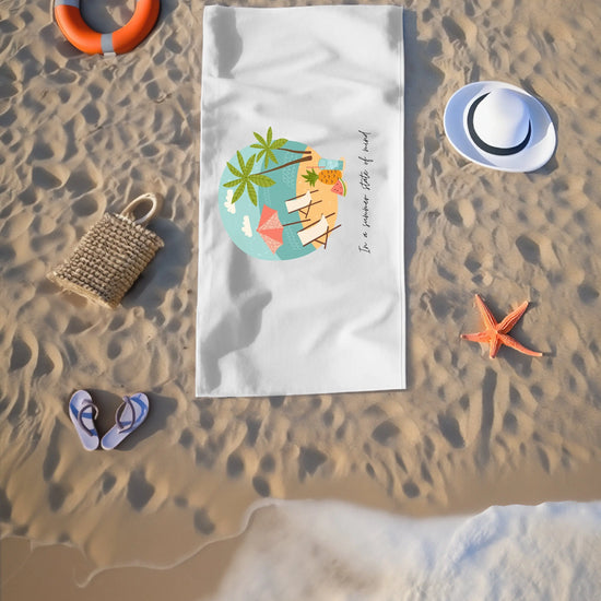 Beach Towel, Oversized bright uplifting relaxing thick custom summer travel soft lush beach towel The Aurora Touch