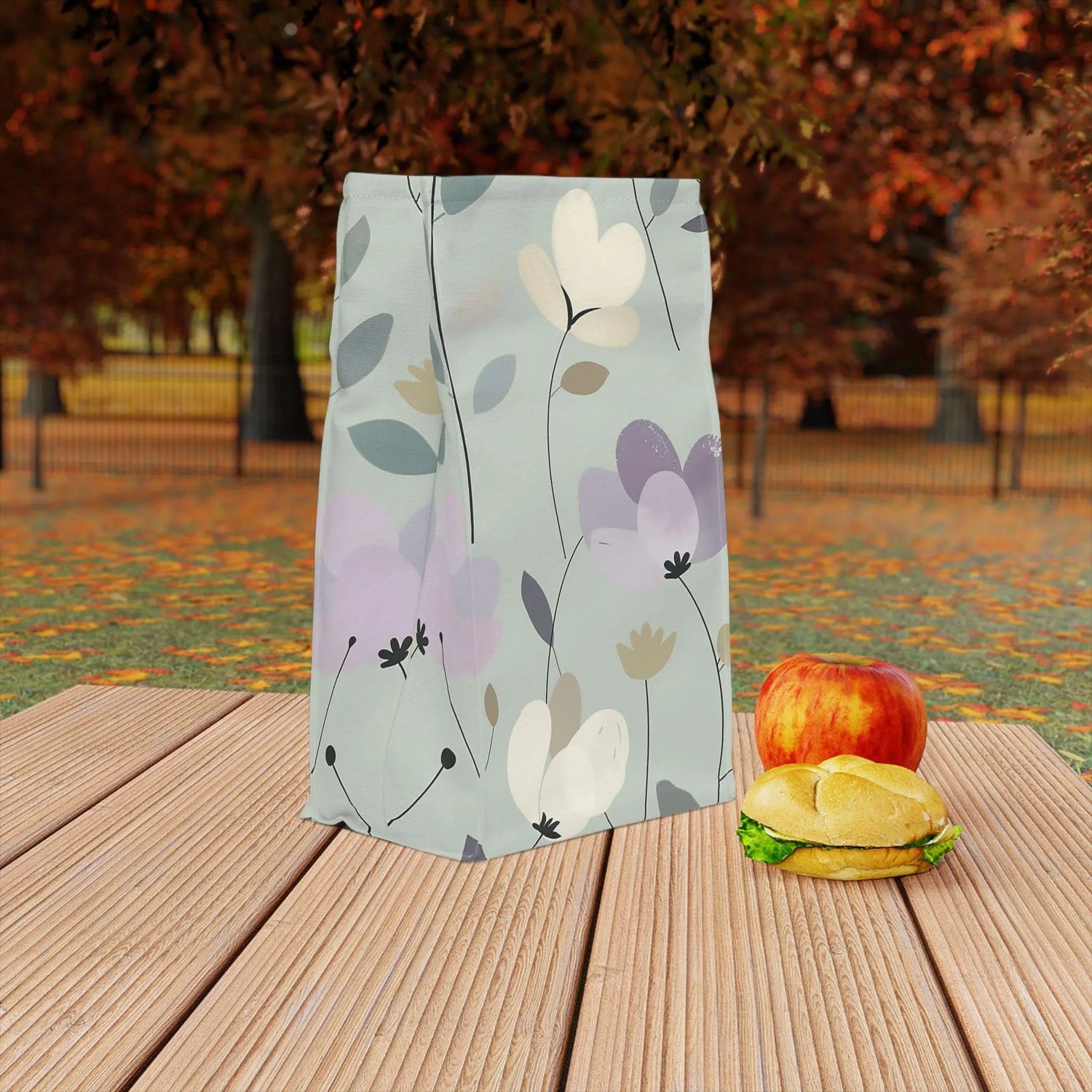 Polyester Lunch Bag, backtoschool easy opening floral design travel snack lunch food bag great for all ages The Aurora Touch