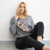 Fanny Pack, crotchet floral everyday casual school work fashion style wallet credit cards cell phone makeup all pupose hands free pouch
