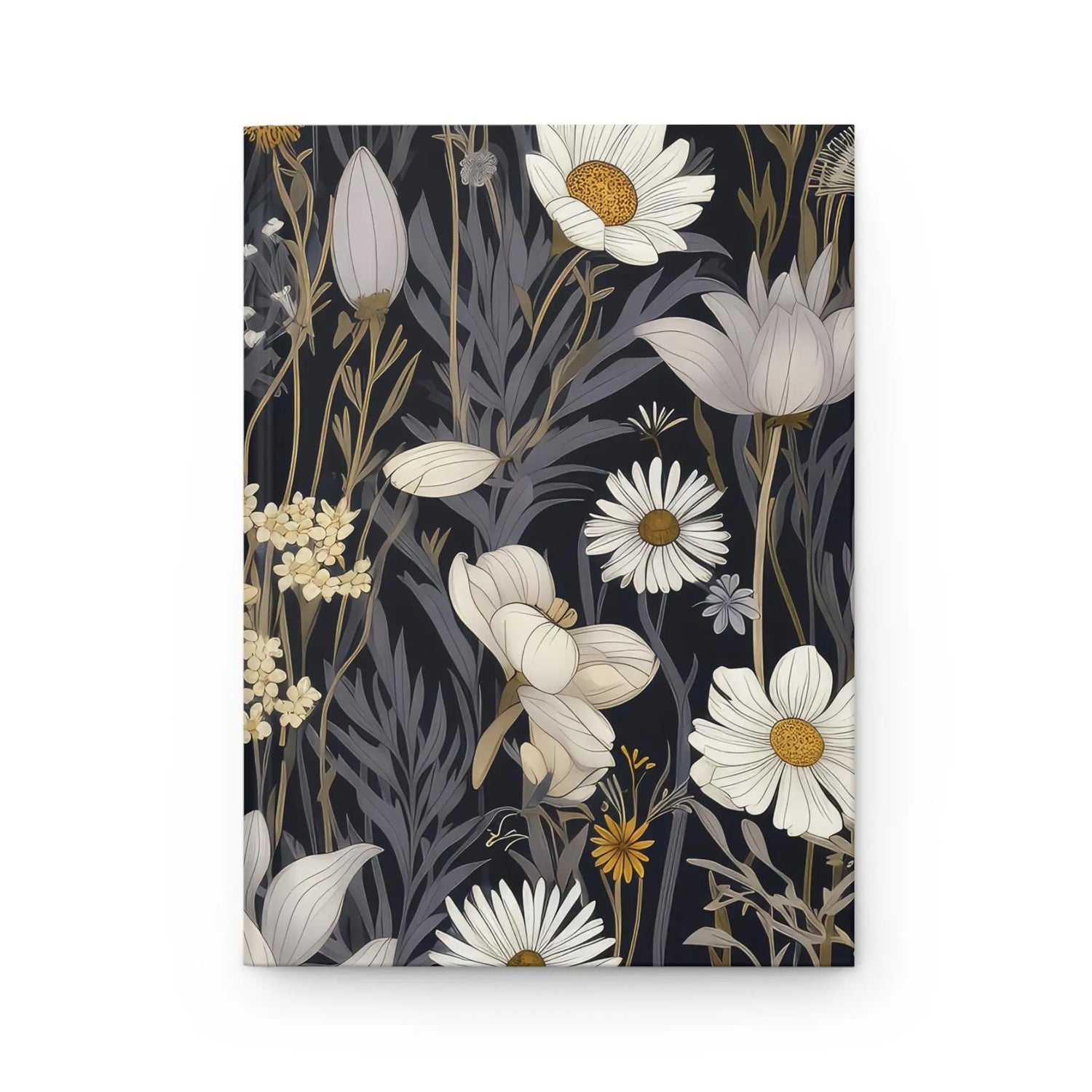 Hardcover Journal Matte, Floral all over print classy stylish back to school office home recipe writing class note taking book The Aurora Touch