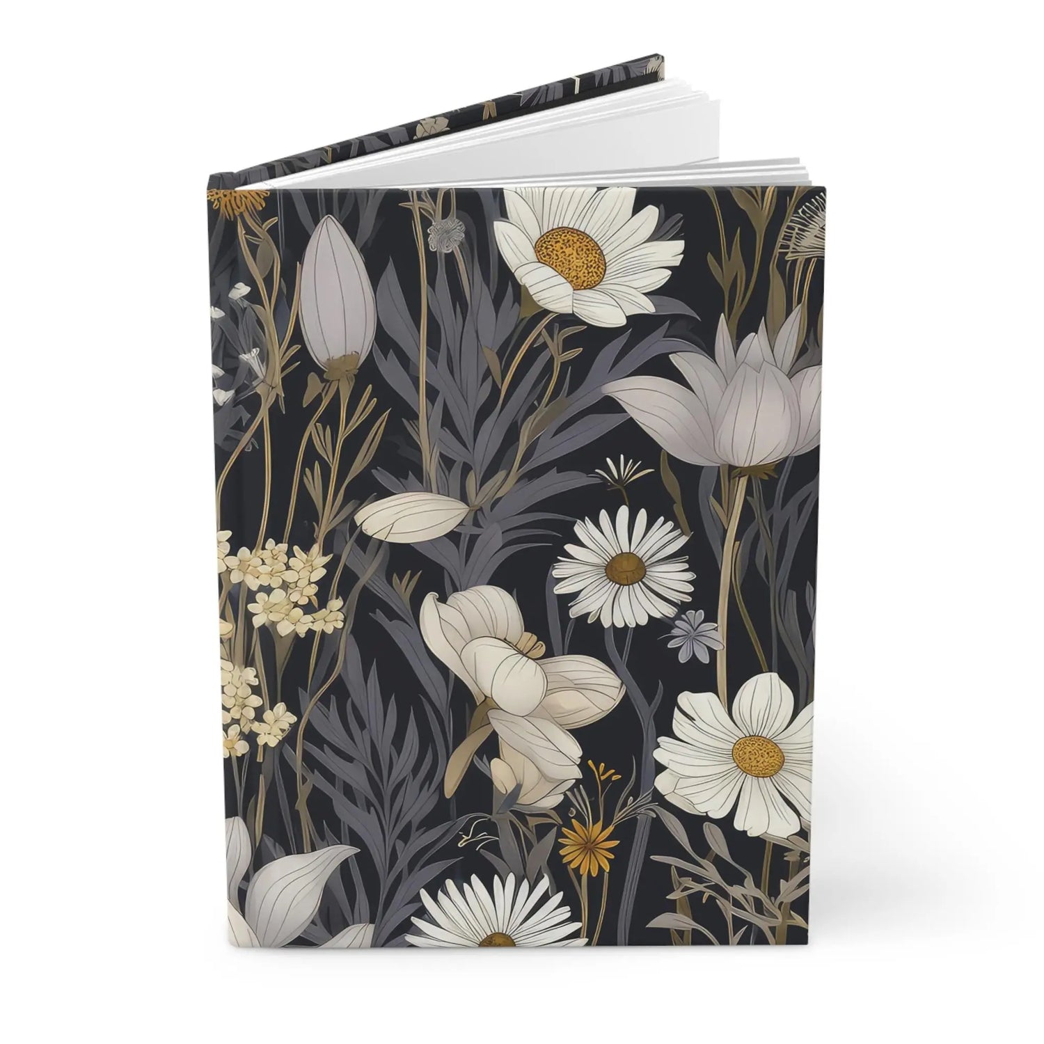 Hardcover Journal Matte, Floral all over print classy stylish back to school office home recipe writing class note taking book The Aurora Touch