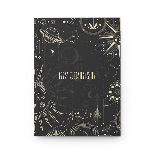 Hardcover Journal Matte, Celestial everyday positive tarot meditation personal stylish customized sturdy writing notebook pad