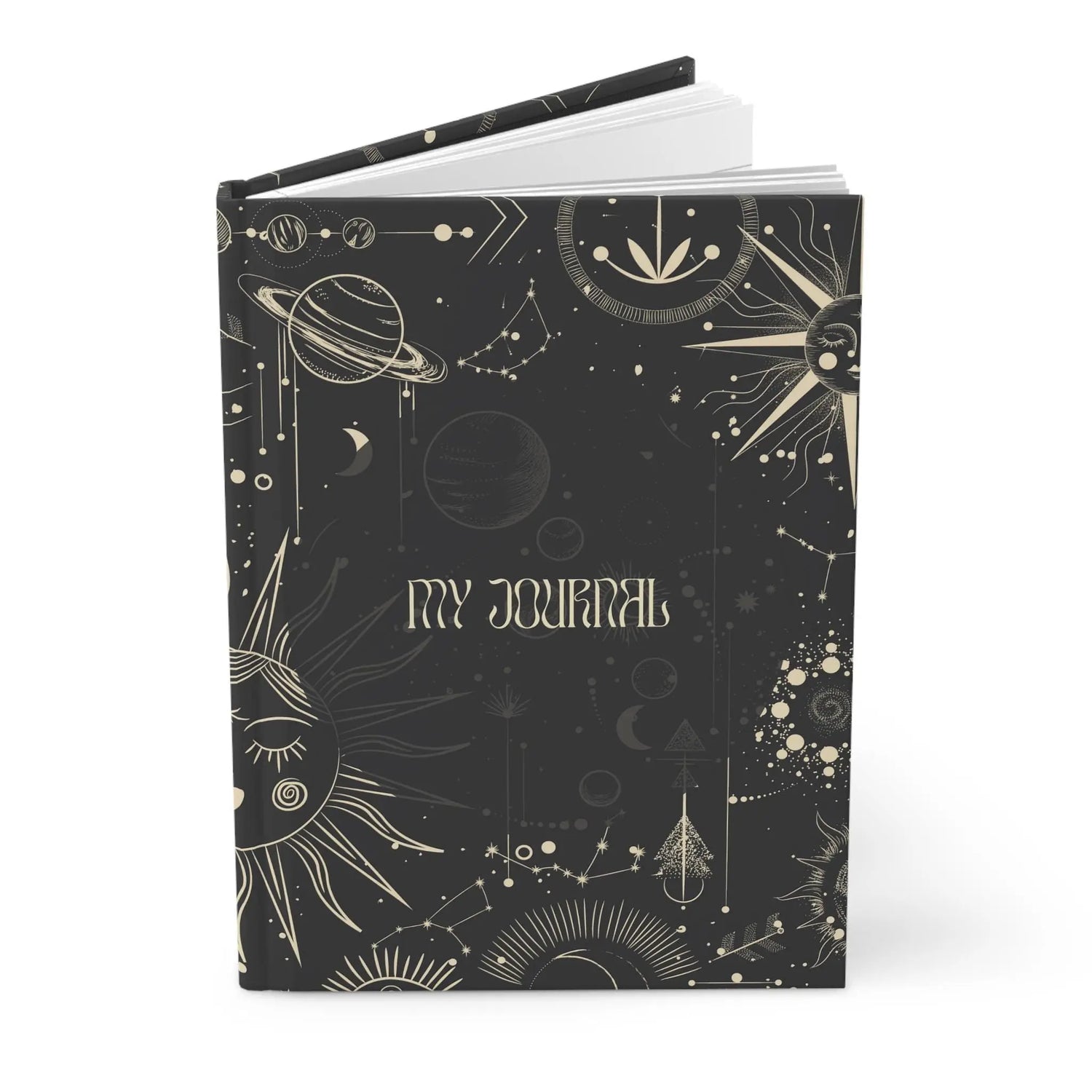 Hardcover Journal Matte, Celestial everyday positive tarot meditation personal stylish customized sturdy writing notebook pad The Aurora Touch
