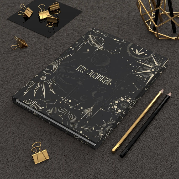 Hardcover Journal Matte, Celestial everyday positive tarot meditation personal stylish customized sturdy writing notebook pad The Aurora Touch