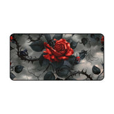 Desk Mat, Bats and Roses cool gothic style red rose black thorn design dorm work office home keypad mouse desk pad great for student The Aurora Touch