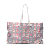 Pink Country Girl Weekender Bag, Pink and Grey Cowboy style designed Weekend Bag, Pretty Country style travel bag, stylish carry on bag, The Aurora Touch