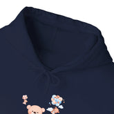 Unisex Heavy Blend Hooded Sweatshirt, Back to school soft cozy casual cute minimalist teddy bear hoodie sweater for her or him