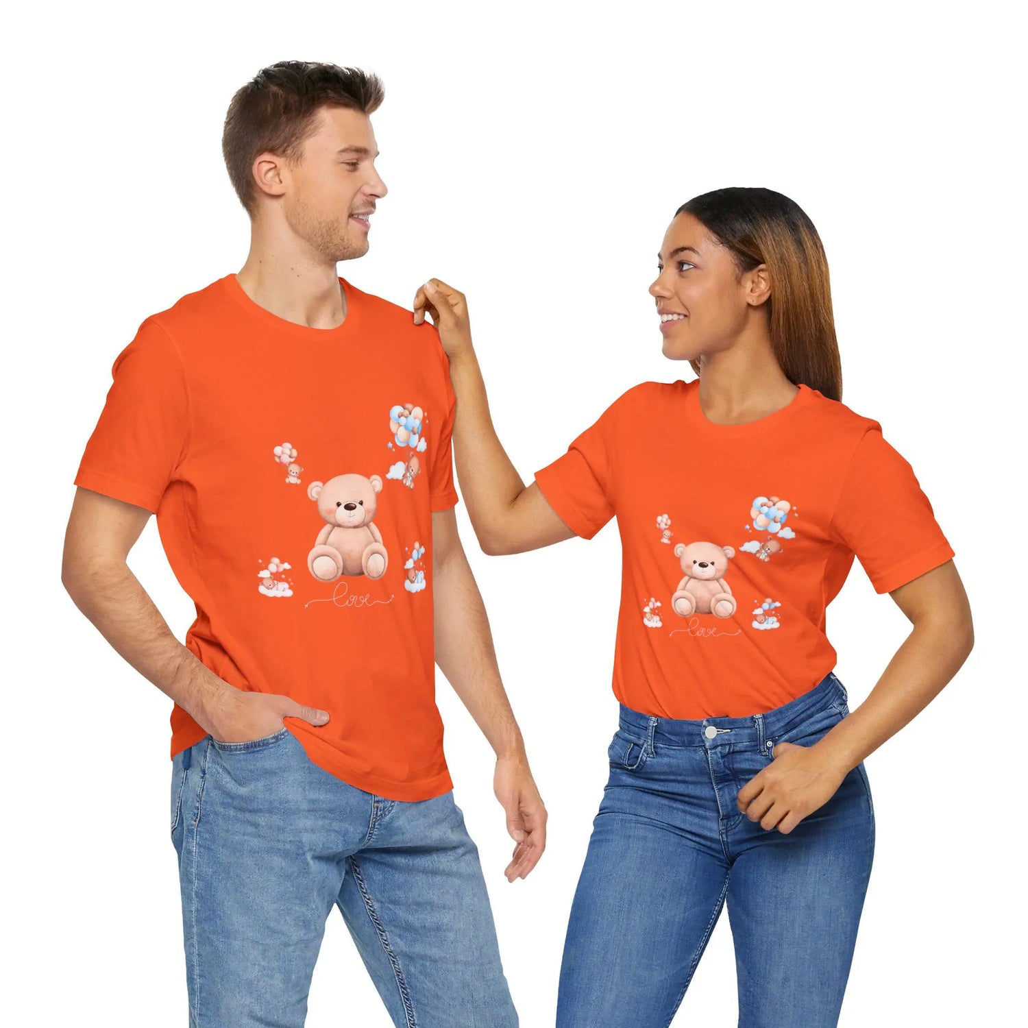 Unisex Teddy Bear Shirt, Cute Teddy Bear trendy everyday casual wear t-shirt great for back to school and familyh friendship gift