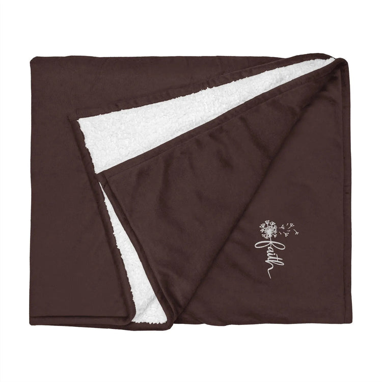 Premium sherpa blanket, faith inspirational soft plush comfy couch bed side casual cozy throw blanket
