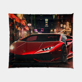 Comforter, Red Lamborghini designer car lover bedroom cozy warm fluffy stylish blanket Comforter room decor The Aurora Touch