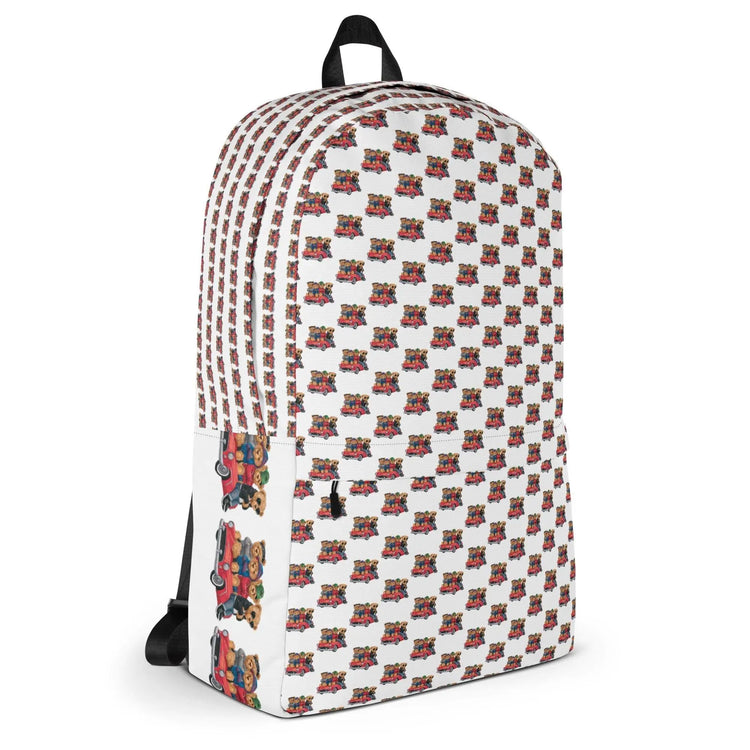 Backpack, Teddy bears in a car AOP back to school stylish cool young child book ipad computer crayons lunch back sack book bag The Aurora Touch