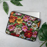 Laptop Sleeve, Bright floral crotchet simple fashion style back to school workplace everyday on the road computer ipad carrying case cover The Aurora Touch