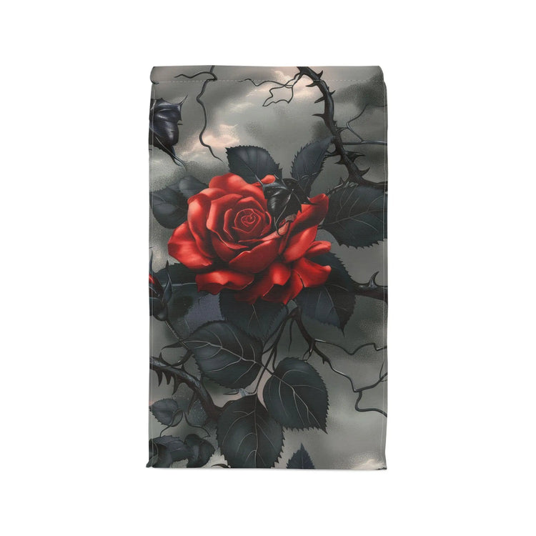 Polyester Lunch Bag, Red rose black thorn gothic style fashion casual everyday work school play sack lunch water resistant tote The Aurora Touch