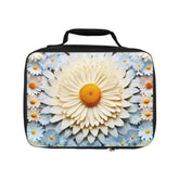 Lunch Bag, 3D daisy flower portrait design casual everyday high school elementary adult nurse school pretty secure food snack lunch box The Aurora Touch