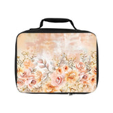 Lunch Bag, Victorian shabby chic peachy pink rose pretty school work office night class durable keep fresh snack food box sack The Aurora Touch