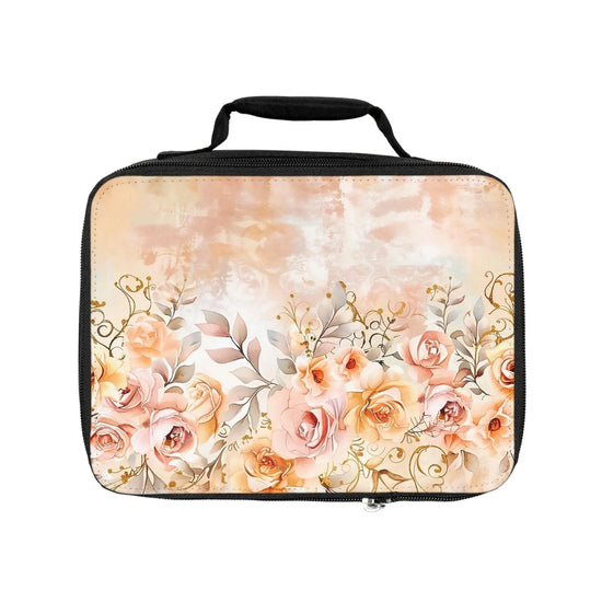 Lunch Bag, Victorian shabby chic peachy pink rose pretty school work office night class durable keep fresh snack food box sack The Aurora Touch