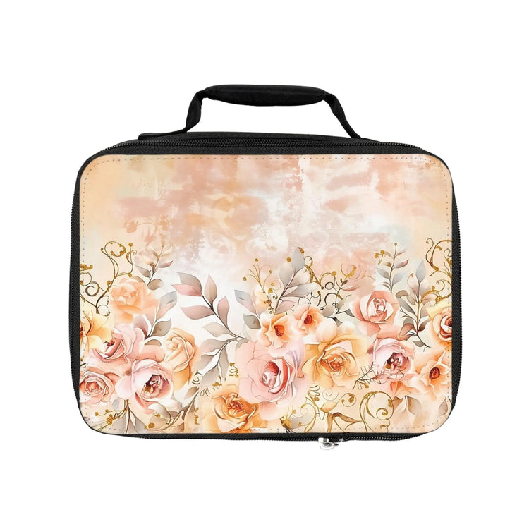 Lunch Bag, Victorian shabby chic peachy pink rose pretty school work office night class durable keep fresh snack food box sack The Aurora Touch
