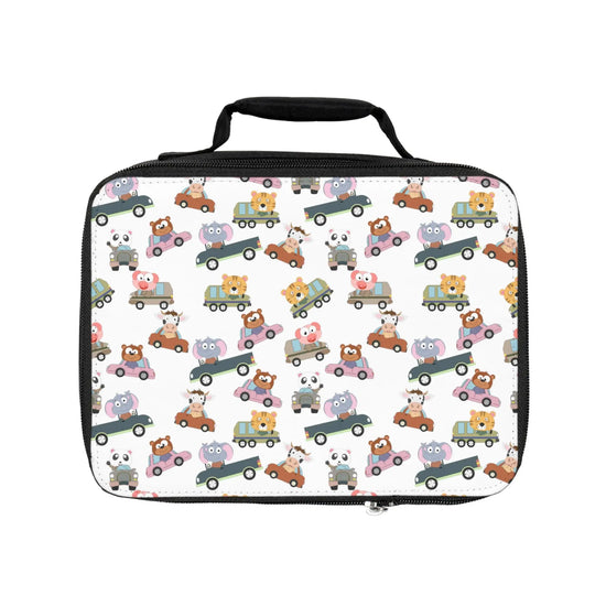 Lunch Bag, Elementary kindergarten preschool child cute animal car print everyday food snack carry lunch pail box The Aurora Touch