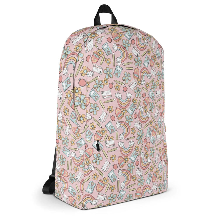 Backpack, Back to School pastel rainbow colored casual style fashion preschool kindergarten elementary class child everyday pencil book bag