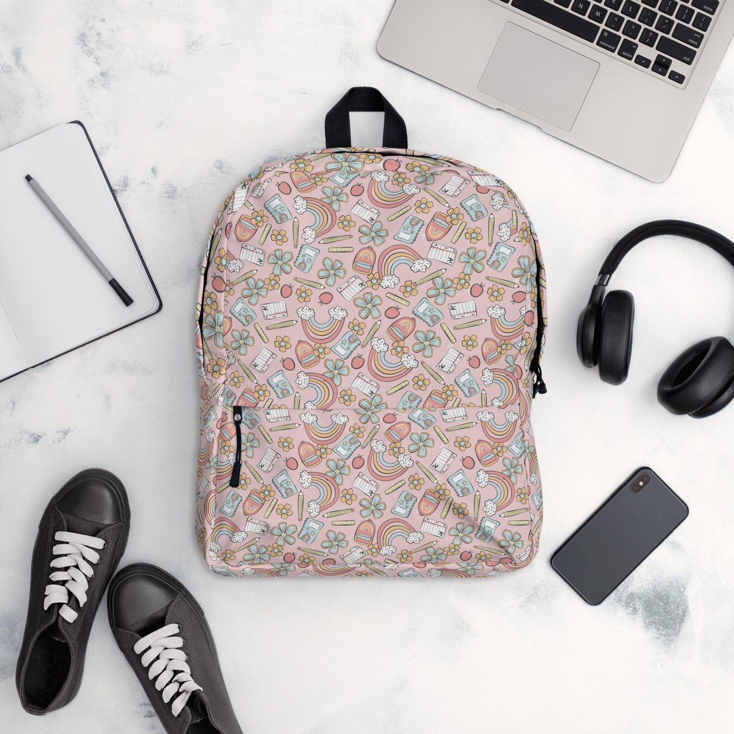 Backpack, Back to School pastel rainbow colored casual style fashion preschool kindergarten elementary class child everyday pencil book bag