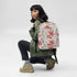 Backpack, Red floral boho print pattern everyday casual school work office stylish soft modern day all purpose ipad laptop notebook bag The Aurora Touch