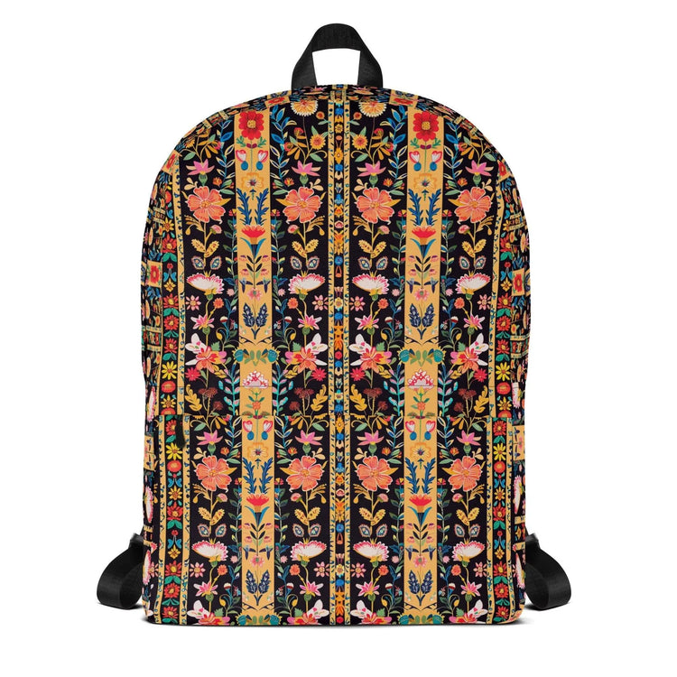 Boho Style Backpack, Colorful floral all over print back to school journal computer clothes classroom supplies daily vibrant carry book bag The Aurora Touch