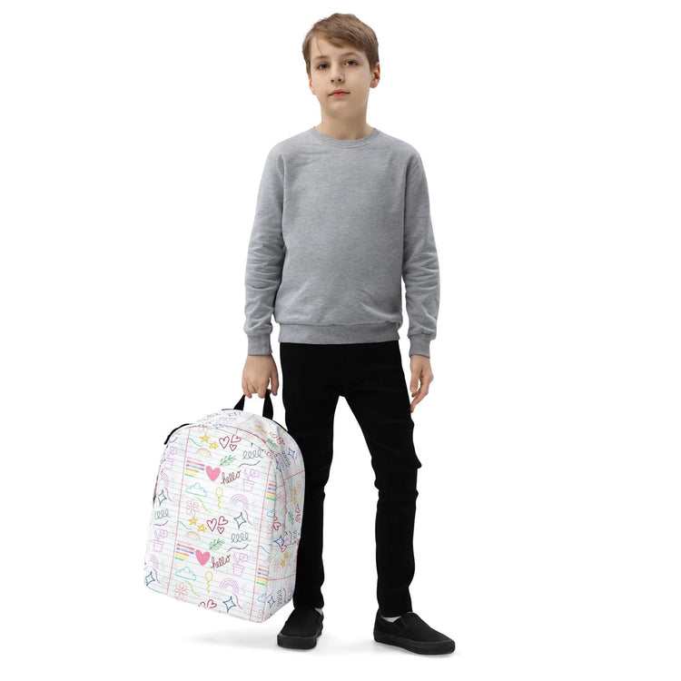 Minimalist Backpack, Young child back to school all purpose elementary preschool computer ipad crayons pencils carrying book bag