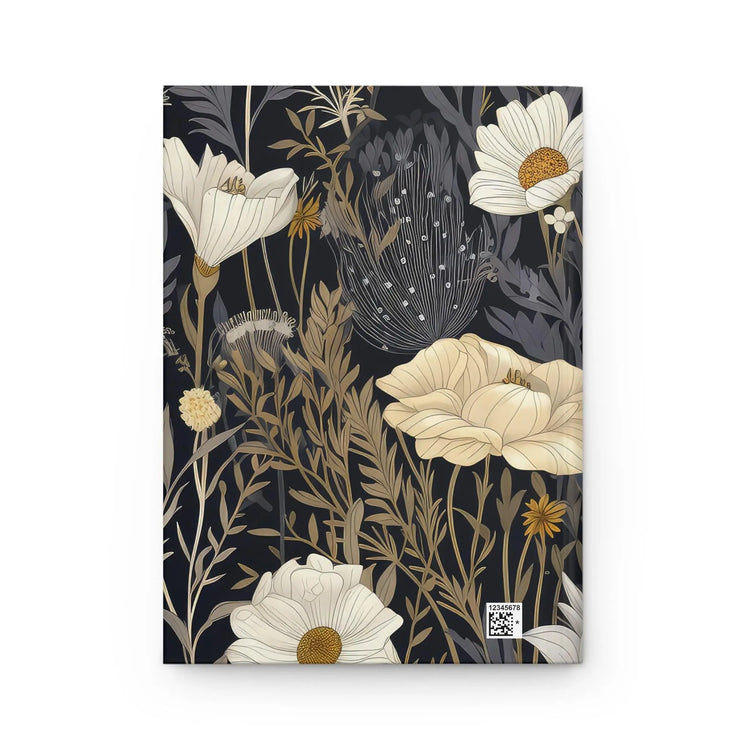 Hardcover Journal Matte, Floral all over print classy stylish back to school office home recipe writing class note taking book The Aurora Touch