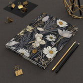 Hardcover Journal Matte, Floral all over print classy stylish back to school office home recipe writing class note taking book The Aurora Touch