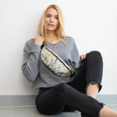 Fanny Pack, Lavendar floral pattern design all occasion roomy on the go accessory travel work school fun waistline pouch The Aurora Touch