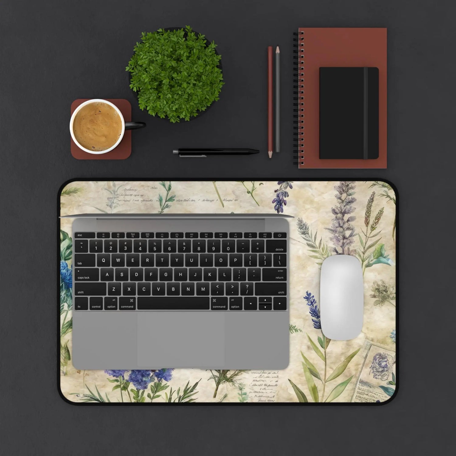 Desk Mat, lavendar floral print back to school college work home office thick keyboard mouse practical desk pad