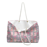 Pink Country Girl Weekender Bag, Pink and Grey Cowboy style designed Weekend Bag, Pretty Country style travel bag, stylish carry on bag, The Aurora Touch