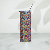 Stainless steel tumbler, floral crotchet AOP stylish tall drinking cup mug ideal for school work walking traveling driving and student gift The Aurora Touch
