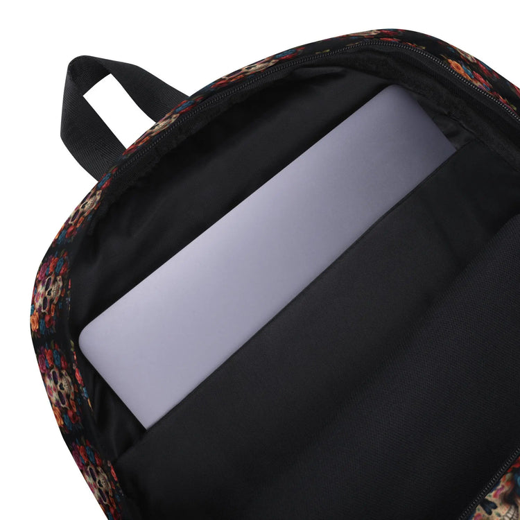 Backpack, Day of the dead Dia de los muertos sugar floral colorful sugar skull school work travel fashion everyday casual holiday attire