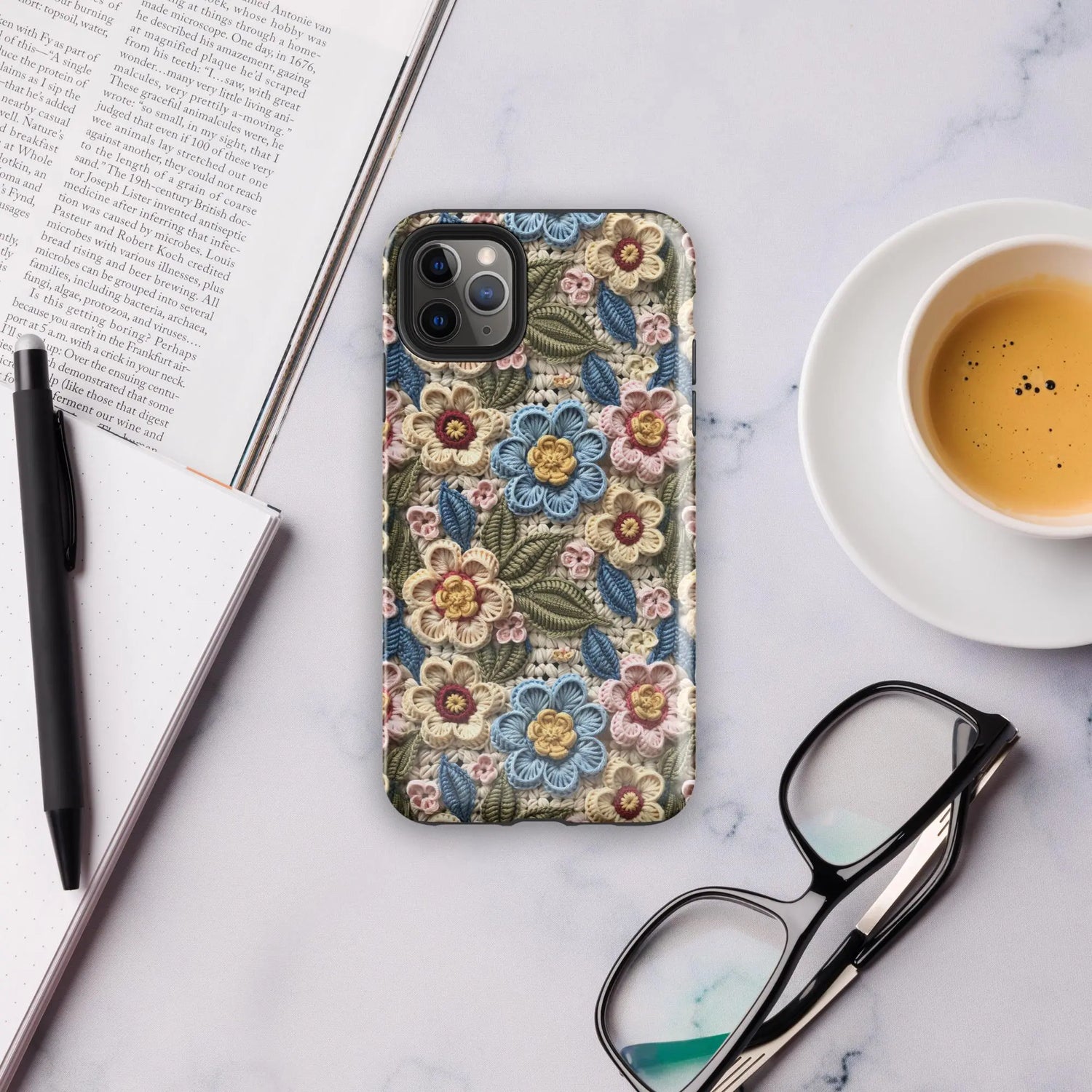 Tough Case for iPhone®, crotchet AOP pretty pattern iphone 15 iphone 14 stylish everyday school work phone case cover for all occasions