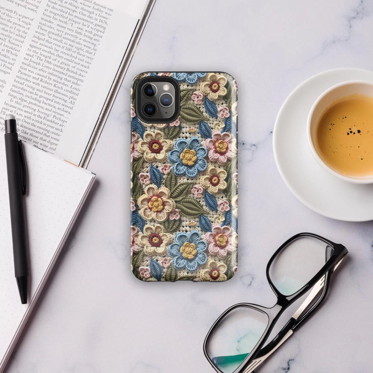 Tough Case for iPhone®, crotchet AOP pretty pattern iphone 15 iphone 14 stylish everyday school work phone case cover for all occasions