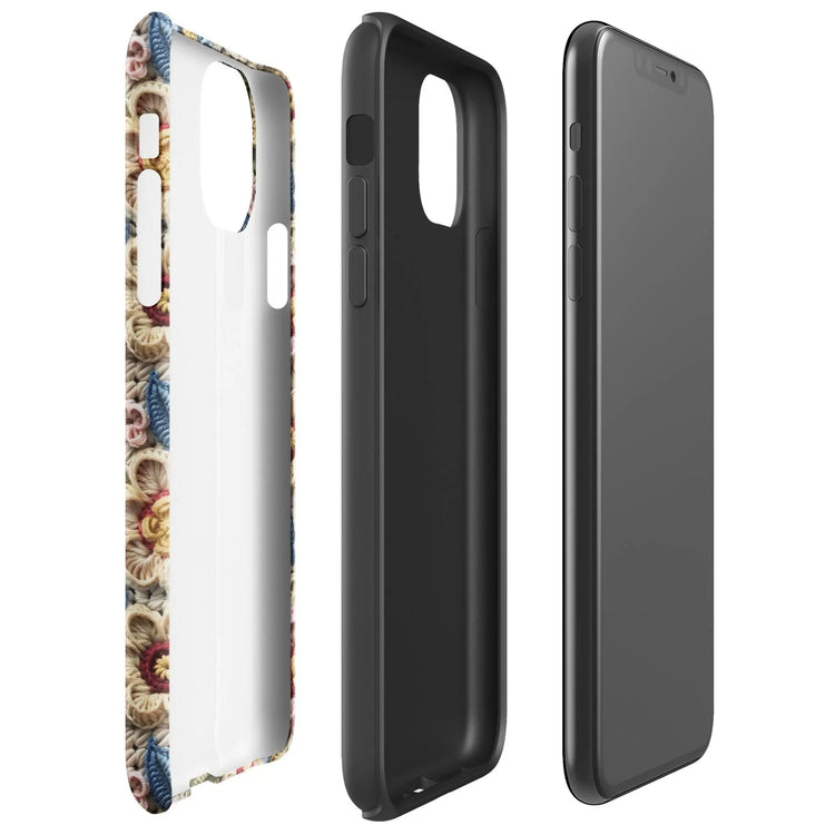 Tough Case for iPhone®, crotchet AOP pretty pattern iphone 15 iphone 14 stylish everyday school work phone case cover for all occasions