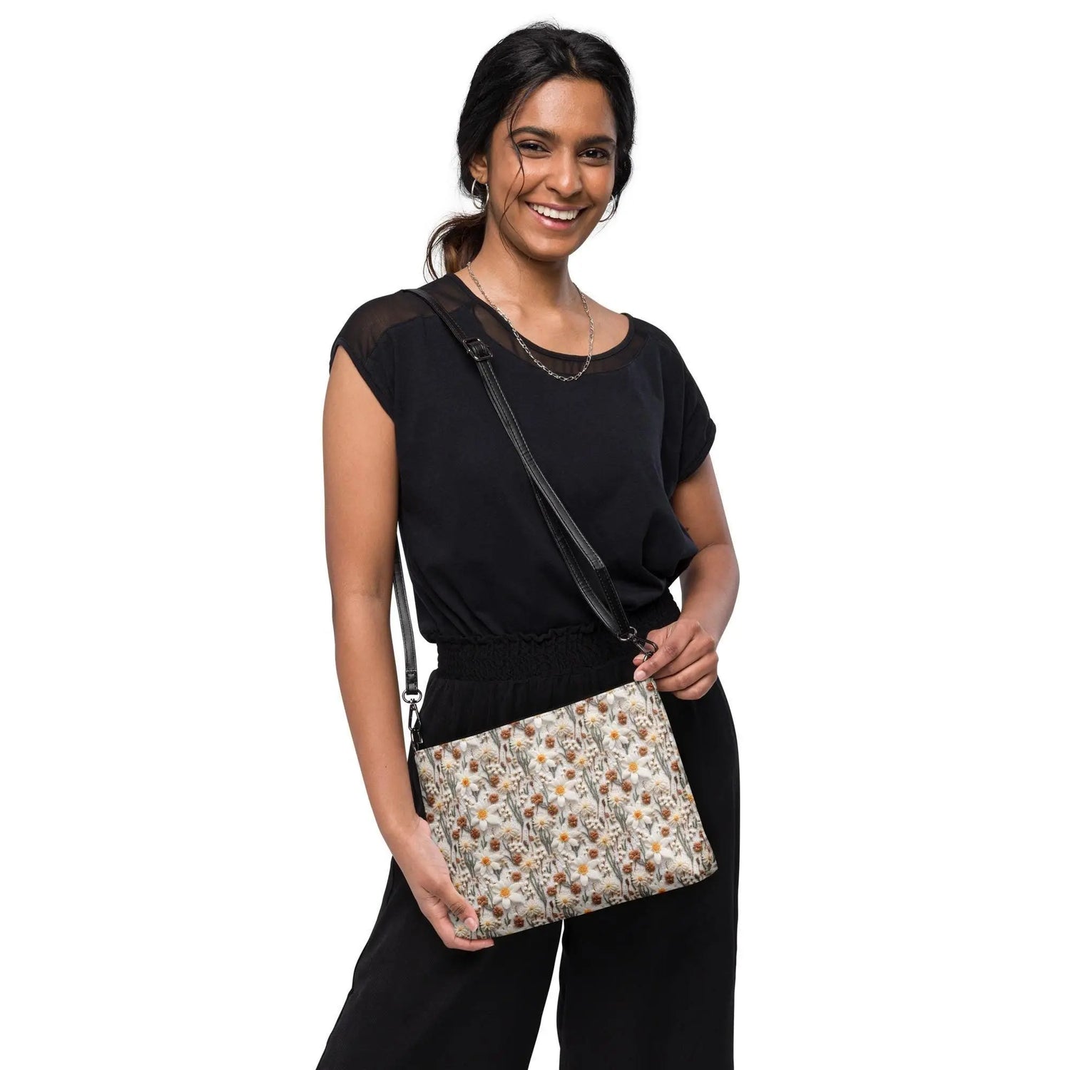 Crossbody bag, Crotchet floral pattern sweater pretty night day casual classy fancy stylish fashion clutch shoulder purse bag The Aurora Touch